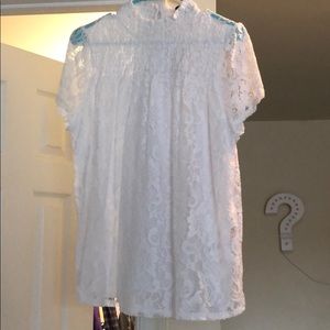 White Floral Lace Top
